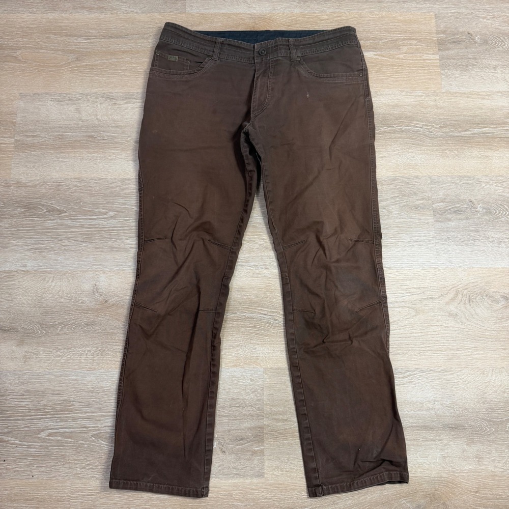 Kuhl Kanvus Jean Mens 38x34 Brown Stretch Canvas Articulated Pants Outdoor